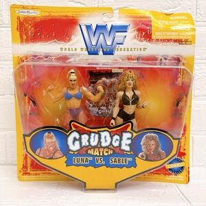 1998 WWF WWE Jakks Sable Luna Vachon Women Wrestling Figures Grudge Match New